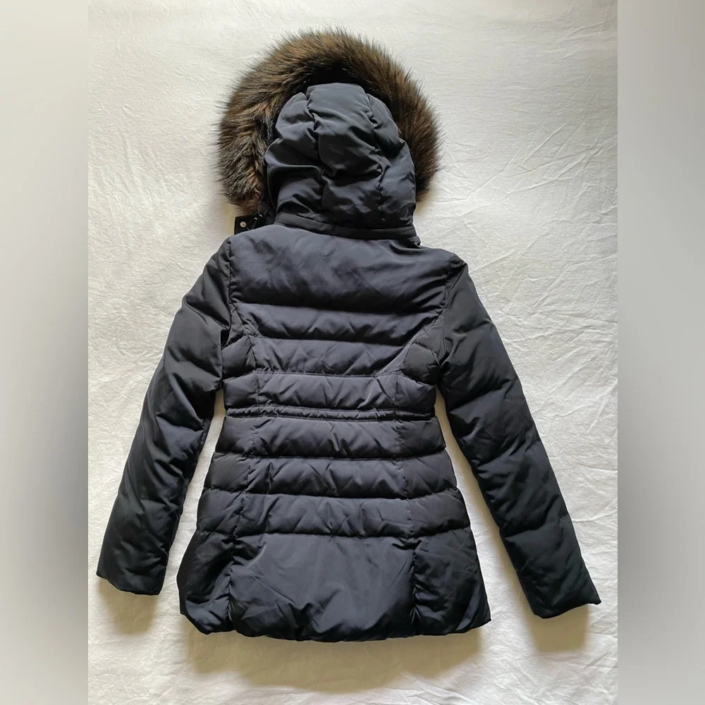 ❌Zara Navy Blue Puffer Jacket w Faux Fur Hood - Picture 2 of 6